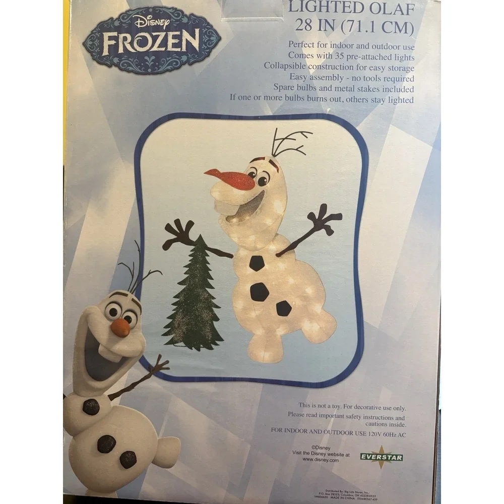 Disney Frozen Lighted Olaf 28 Inch New In Box Tested Works